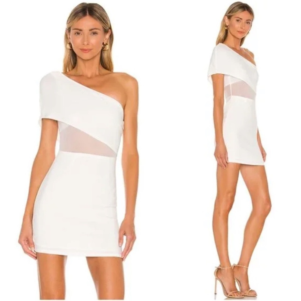 Superdown White One-Shoulder Dress